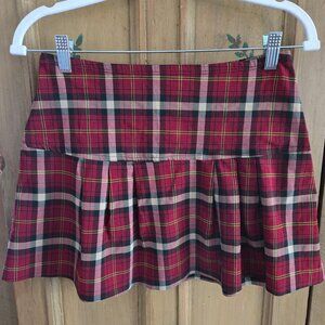 Y2K Red Plaid Pleated Mini Skirt Size M Grunge Punk Academia Schoolgirl